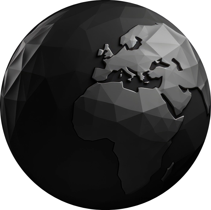 3D rendered globe representing global cybersecurity network