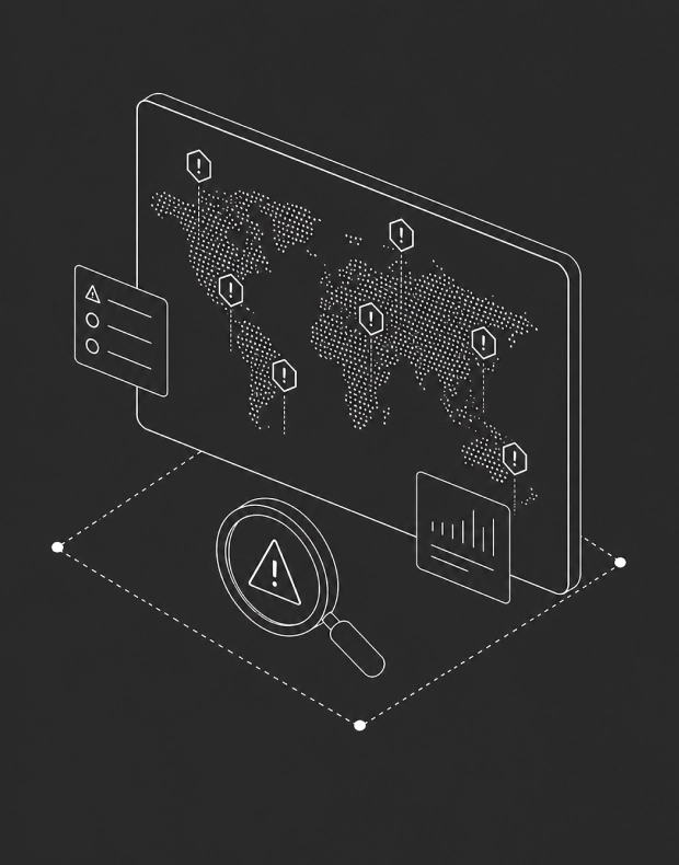 Isometric illustration of a network/map concept